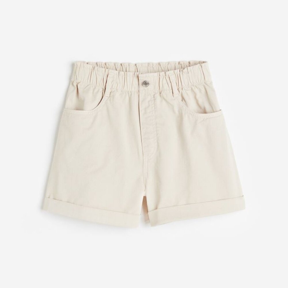 H&M Shorts High Waist - Light Beige - Size Large